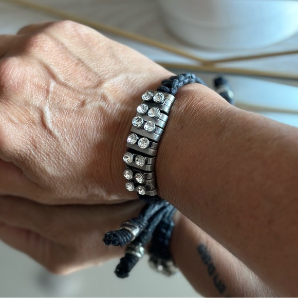 Crystal and cord adjustable bracelet - Picture 6 of 6